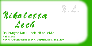 nikoletta lech business card